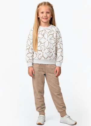 Rovi Kids - Conjunto Blusão com Calça Feminino Bege - ROVI KIDS