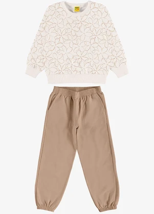 Rovi Kids - Conjunto Blusão com Calça Feminino Bege - ROVI KIDS