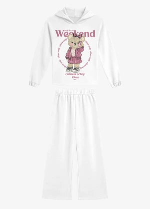 Rovi Kids - Conjunto Blusão com Calça Feminino Branco - ROVI KIDS