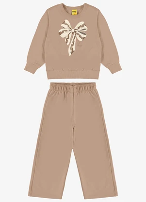 Rovi Kids - Conjunto Blusão com Calça Feminino Marrom - ROVI KIDS