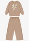 Rovi Kids - Conjunto Blusão com Calça Feminino Marrom - variação: Marrom