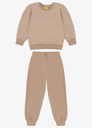 Rovi Kids - Conjunto Blusão com Calça Feminino Marrom - ROVI KIDS