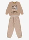 Rovi Kids - Conjunto Blusão com Calça Feminino Preto - variação: Marrom