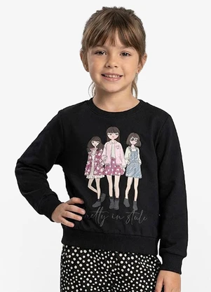Rovi Kids - Conjunto Blusão com Calça Feminino Preto - ROVI KIDS