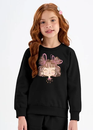 Rovi Kids - Conjunto Blusão com Calça Feminino Preto - ROVI KIDS