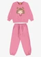 Rovi Kids - Conjunto Blusão com Calça Feminino Preto - variação: Rosa