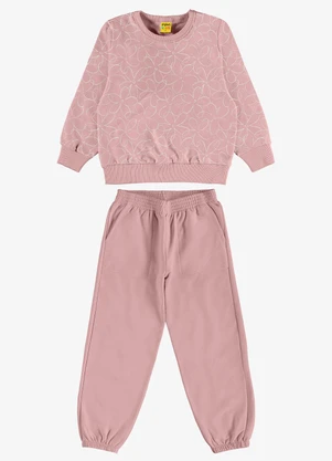 Rovi Kids - Conjunto Blusão com Calça Feminino Rosa - ROVI KIDS