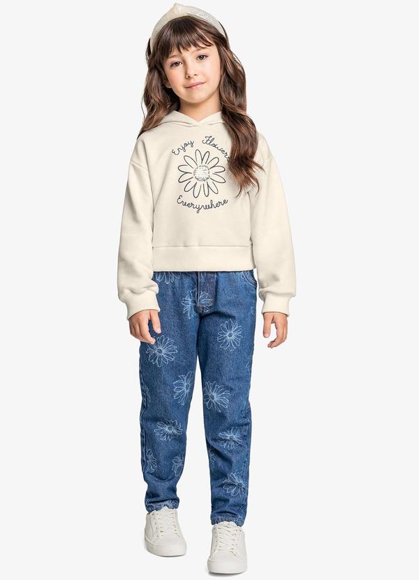 Trick Nick - Conjunto Blusão com Calça Jeans Bege