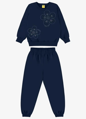 Rovi Kids - Conjunto Blusão com Calça Moletom Azul - ROVI KIDS