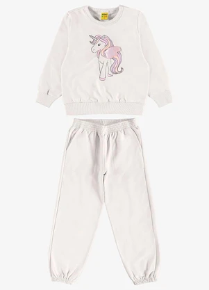 Rovi Kids - Conjunto Blusão com Calça Moletom Bege - ROVI KIDS