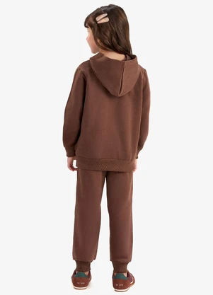 Rovi Kids - Conjunto Blusão com Calça Moletom Marrom - ROVI KIDS
