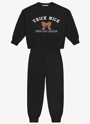 Trick Nick - Conjunto Blusão com Calça Moletom Preto - TRICK NICK