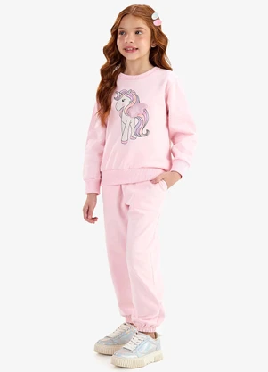 Rovi Kids - Conjunto Blusão com Calça Moletom Rosa - ROVI KIDS