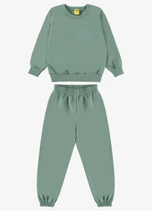 Rovi Kids - Conjunto Blusão com Calça Moletom Verde - ROVI KIDS