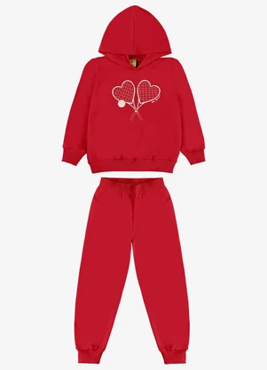 Rovi Kids - Conjunto Blusão com Calça Moletom Vermelho - ROVI KIDS