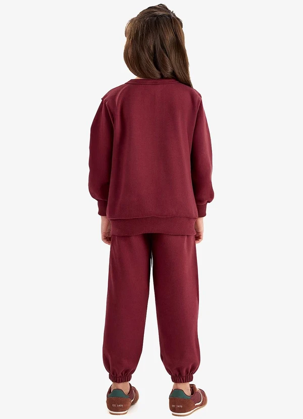 Rovi Kids - Conjunto Blusão com Calça Moletom Vermelho 2