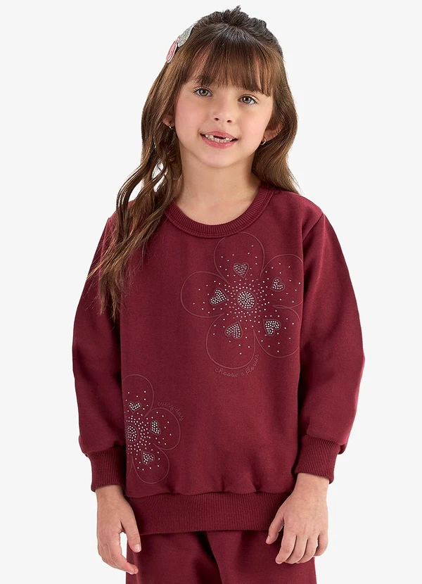 Rovi Kids - Conjunto Blusão com Calça Moletom Vermelho 3