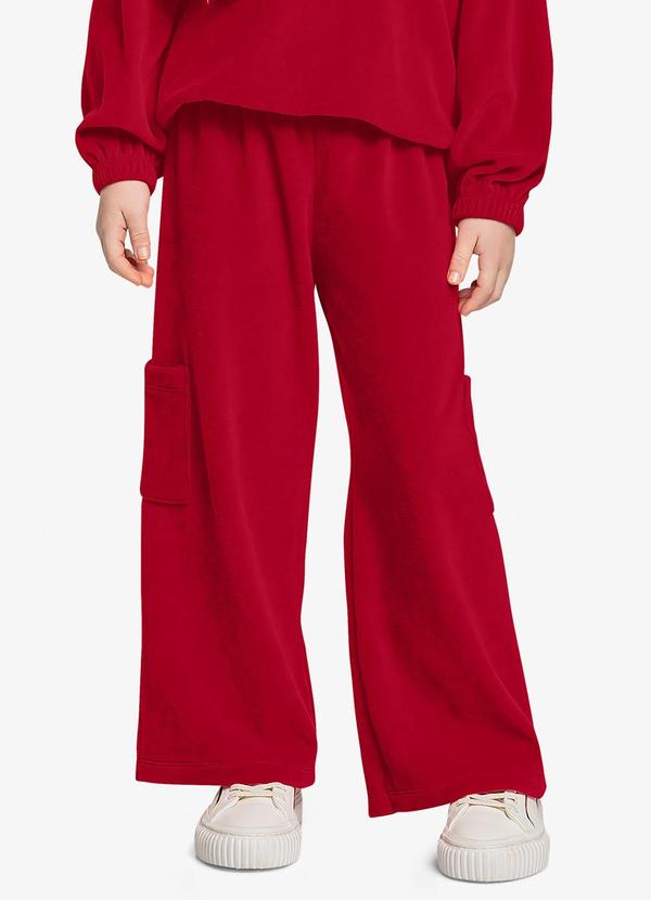 Trick Nick - Conjunto Blusão com Calça Wide Leg Vermelho 4