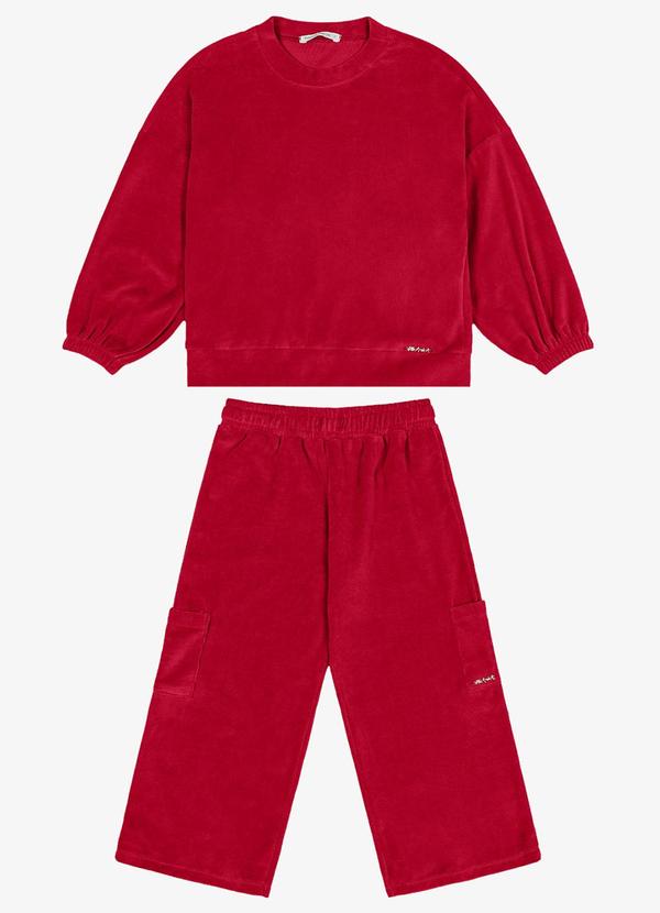 Trick Nick - Conjunto Blusão com Calça Wide Leg Vermelho 5