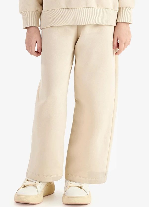 Rovi Kids - Conjunto Blusão com Calça Wide Moletom Bege 4