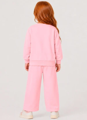 Rovi Kids - Conjunto Blusão com Calça Wide Moletom Rosa - ROVI KIDS