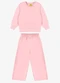 Rovi Kids - Conjunto Blusão com Calça Wide Moletom Bege - variação: Rosa
