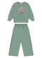 Rovi Kids - Conjunto Blusão com Calça Wide Moletom Bege - variação: Verde