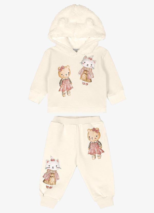 Trick Nick - Conjunto Blusão com Capuz e Calça Bege