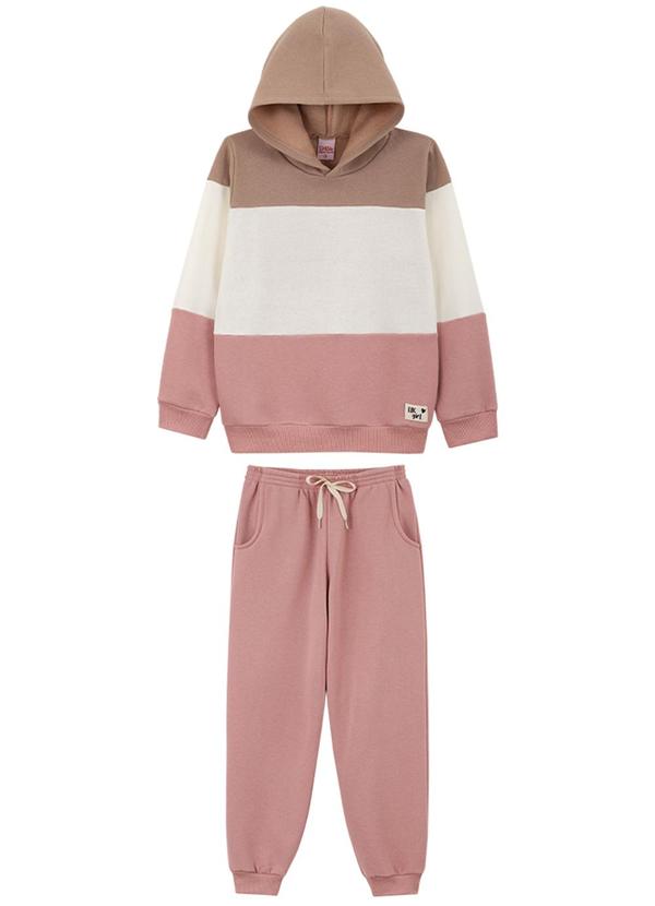 Lik Kids - Conjunto Blusão com Capuz e Calça Marrom