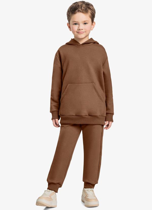 Trick Nick - Conjunto Blusão com Capuz e Calça Marrom