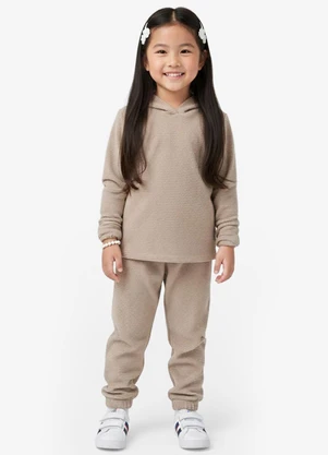 Select - Conjunto  Blusão com Capuz e Calça Marrom - SELECT