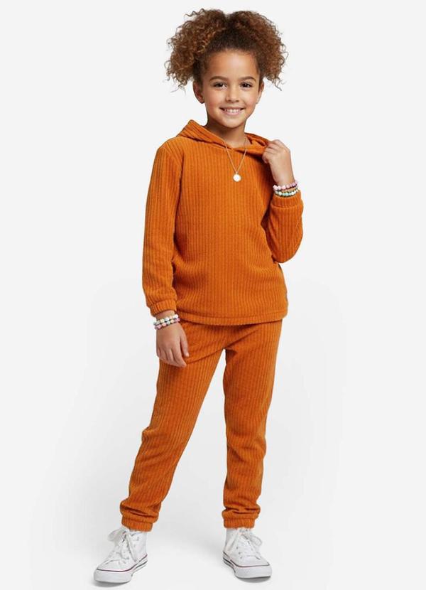 Select - Conjunto Blusão com Capuz e Calça Marrom