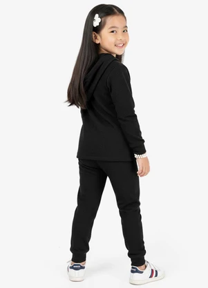 Select - Conjunto  Blusão com Capuz e Calça Preto - SELECT
