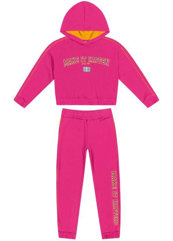 Trick Nick - Conjunto Blusão com Capuz e Calça Rosa