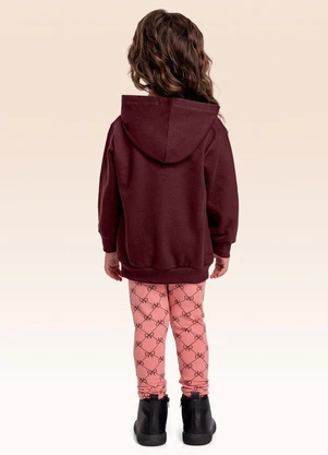 Fakini Kids - Conjunto Blusão com Capuz e Legging Vermelho - FAKINI KIDS