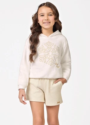 Trick Nick - Conjunto Blusão com Capuz e Shorts Bege - TRICK NICK