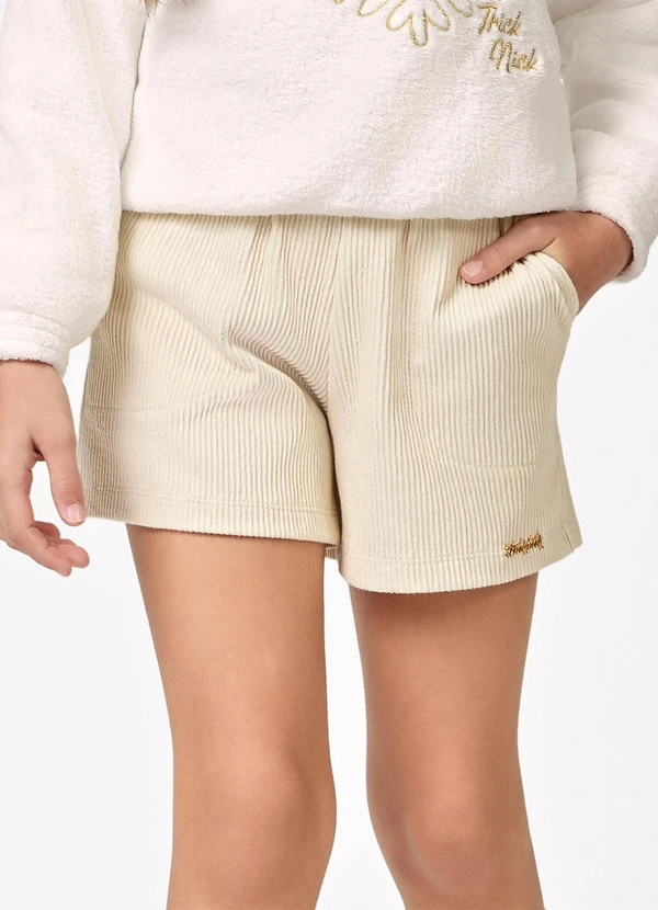 Trick Nick - Conjunto Blusão com Capuz e Shorts Bege 6