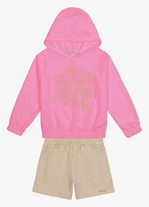 Trick Nick - Conjunto Blusão com Capuz e Shorts Rosa - TRICK NICK