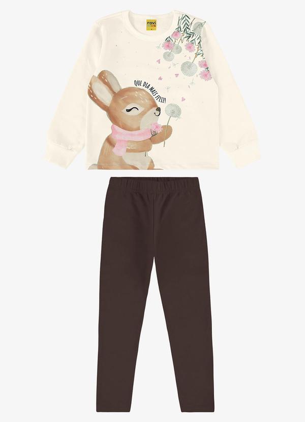 Rovi Kids - Conjunto Blusão com Legging Bege