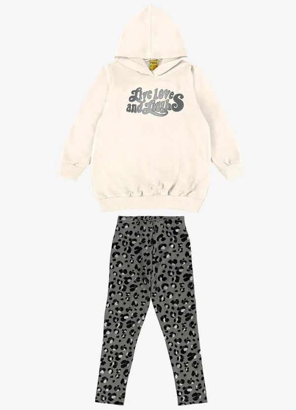 Rovi Kids - Conjunto Blusão com Legging Bege