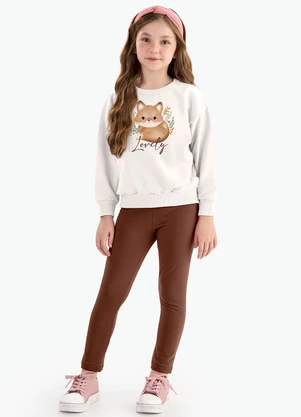 Rovi Kids - Conjunto Blusão com Legging Feminino Bege - ROVI KIDS