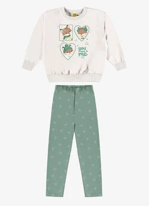 Rovi Kids - Conjunto Blusão com Legging Feminino Bege - ROVI KIDS