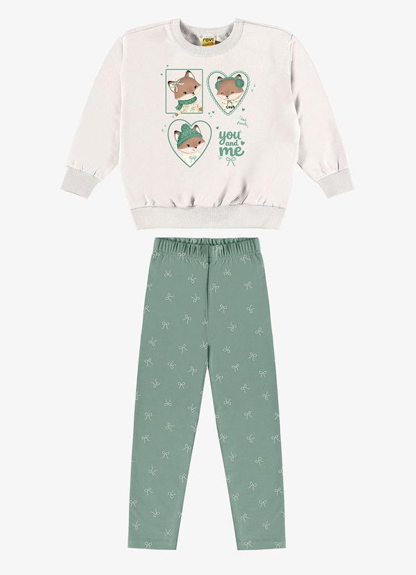 Rovi Kids - Conjunto Blusão com Legging Feminino Bege