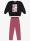 Rovi Kids - Conjunto Blusão com Legging Feminino Rosa - variação: Preto