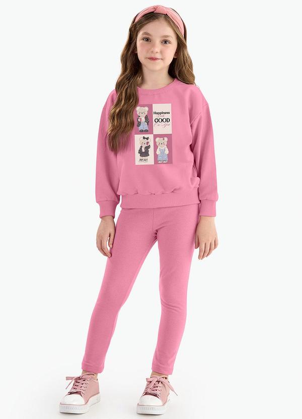 Rovi Kids - Conjunto Blusão com Legging Feminino Rosa