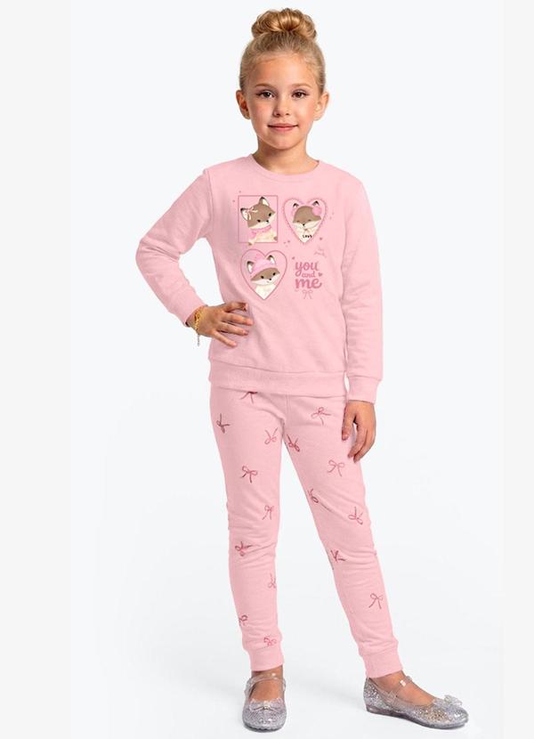 Rovi Kids - Conjunto Blusão com Legging Feminino Rosa