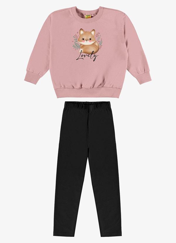 Rovi Kids - Conjunto Blusão com Legging Feminino Rosa