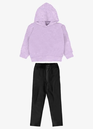 Rovi Kids - Conjunto Blusão com Legging Feminino Roxo - ROVI KIDS