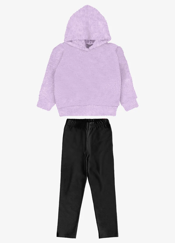 Rovi Kids - Conjunto Blusão com Legging Feminino Roxo