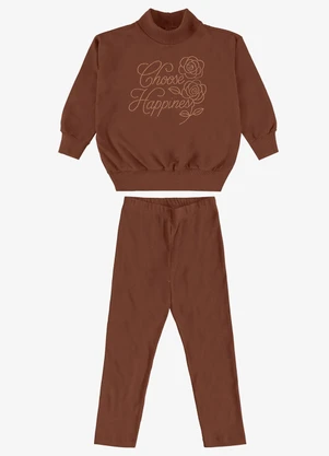 Rovi Kids - Conjunto Blusão com Legging Marrom - ROVI KIDS